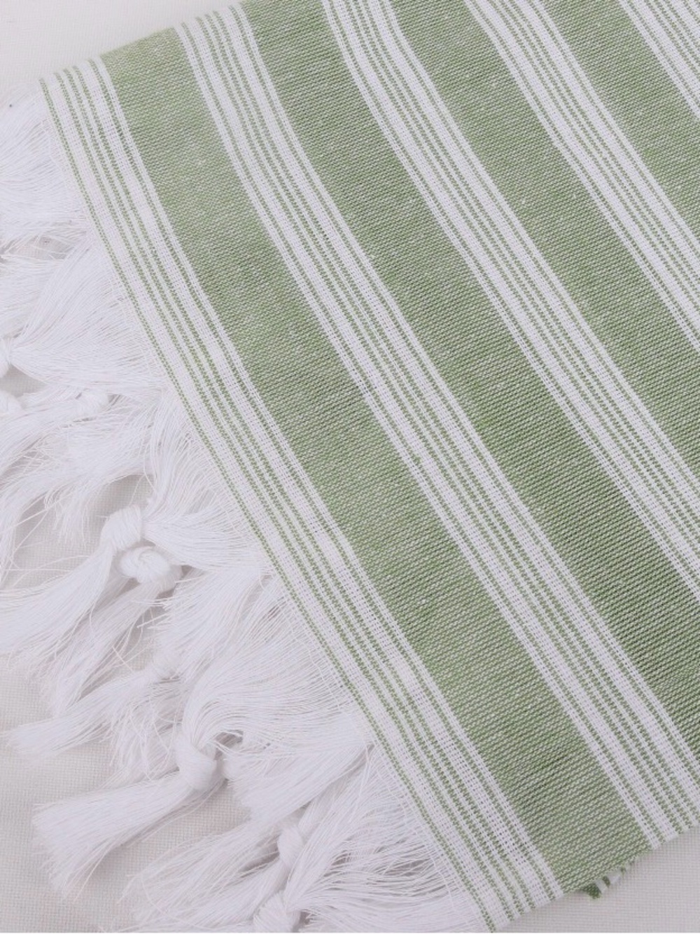 NWT Boho Sage Green Striped Turkish Cotton Towel